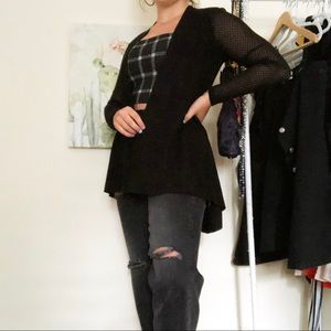 Black suede cardigan